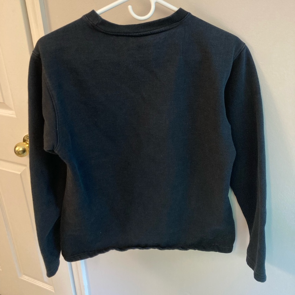KAVU woman’s black thick crewneck sweatshirt size small embroidered logo - Picture 3 of 4